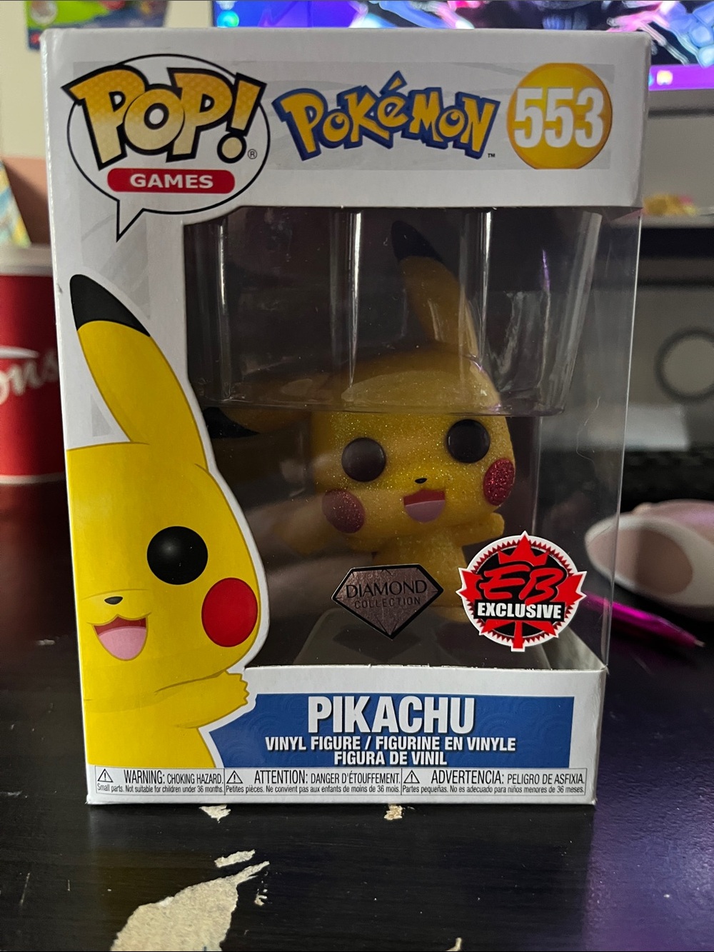 Funko Pokémon Pikachu Diamond Collection Glitter Yellow Pop! #553 - EB Exclusive